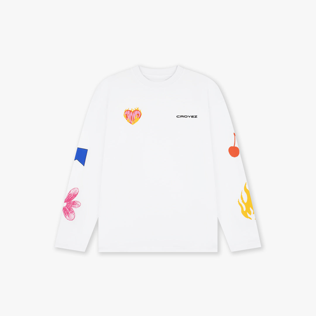 Croyez Sketched Longsleeve T-Shirt | White