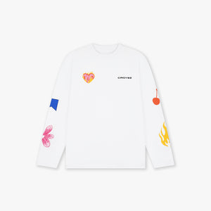 Croyez Sketched Longsleeve T-Shirt | White