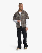 Croyez Double Sleeve Flannel T-Shirt | Brown
