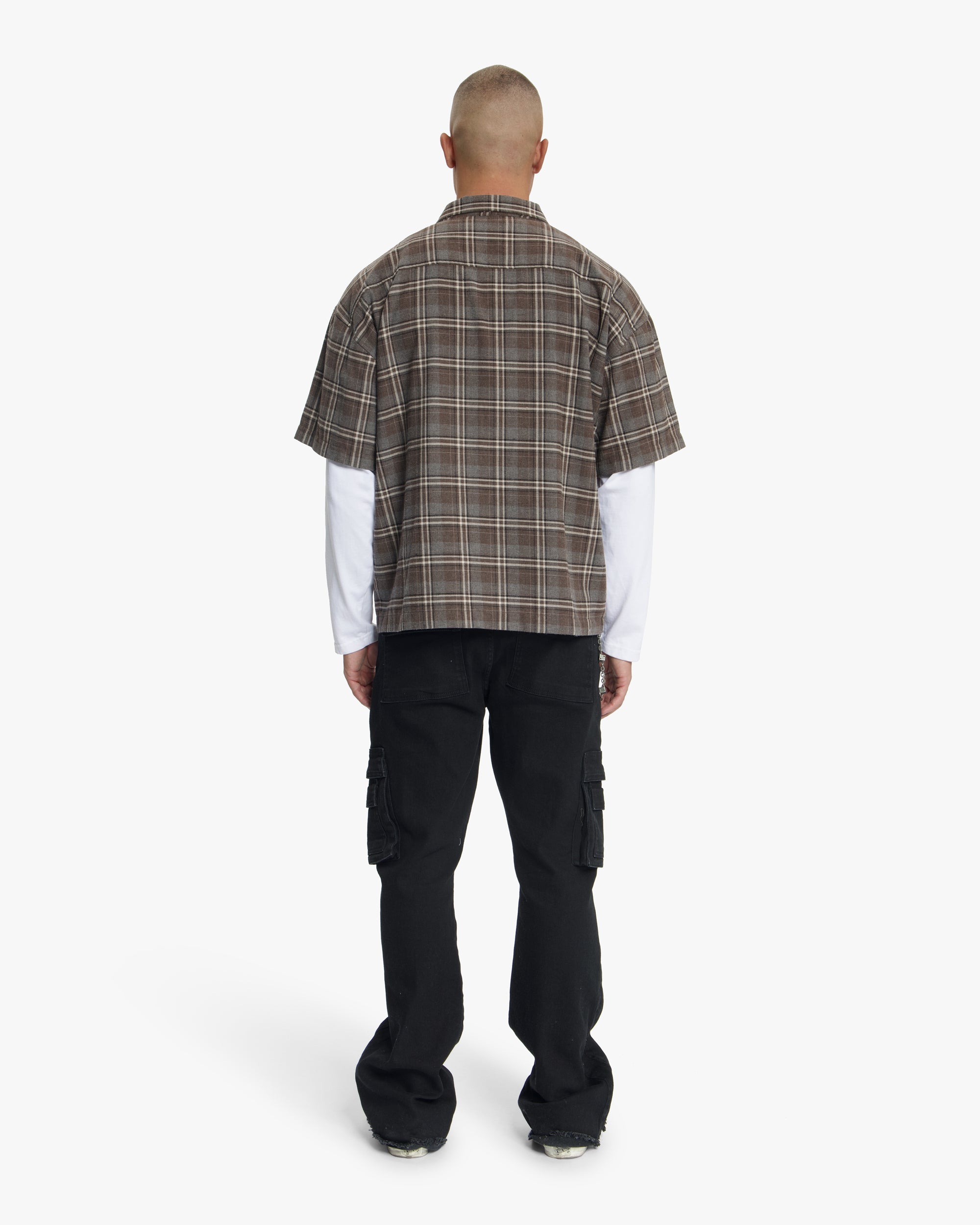 Croyez Double Sleeve Flannel T-Shirt | Brown