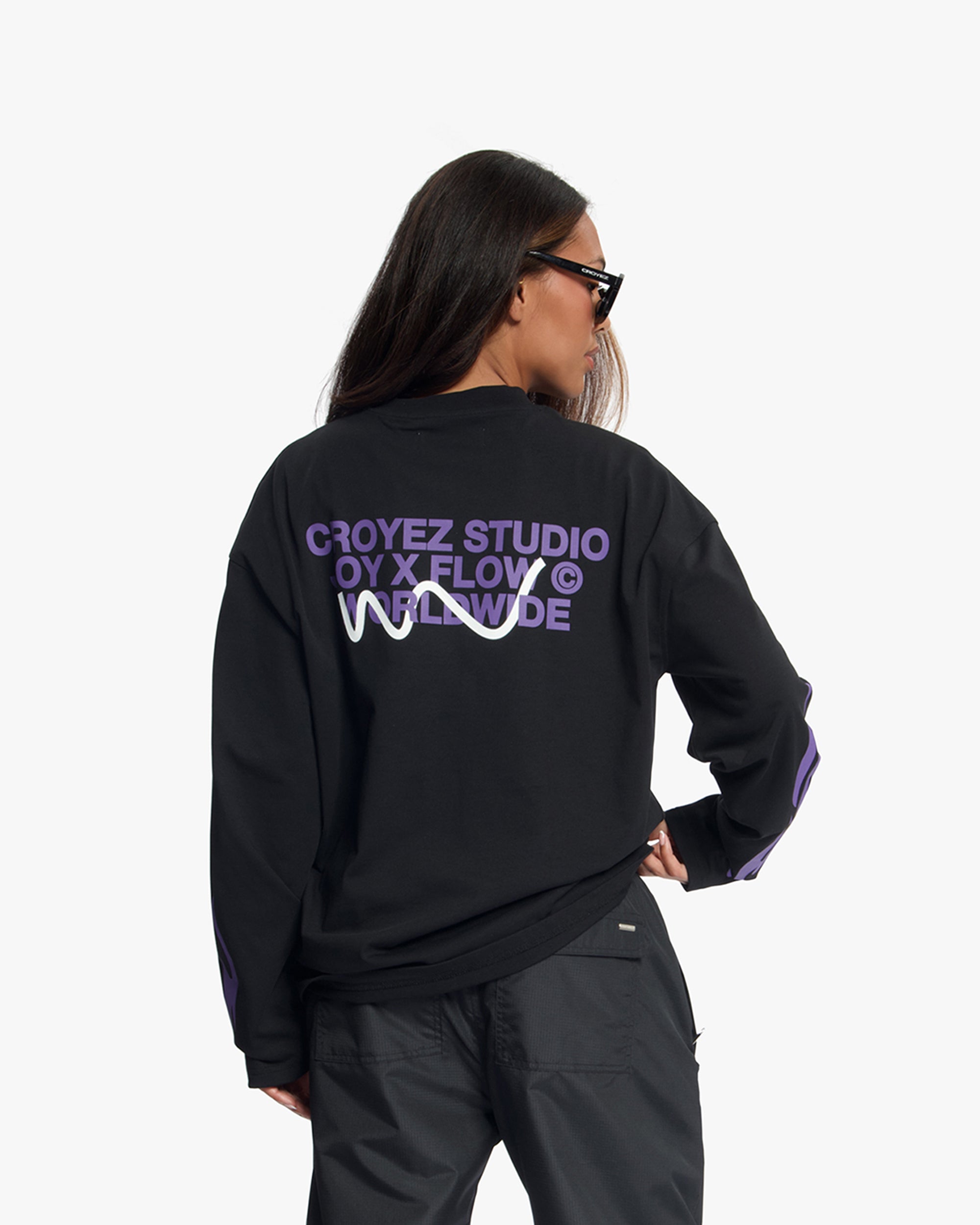 Croyez X Joy X Flow Longsleeve T-Shirt | Black/Purple