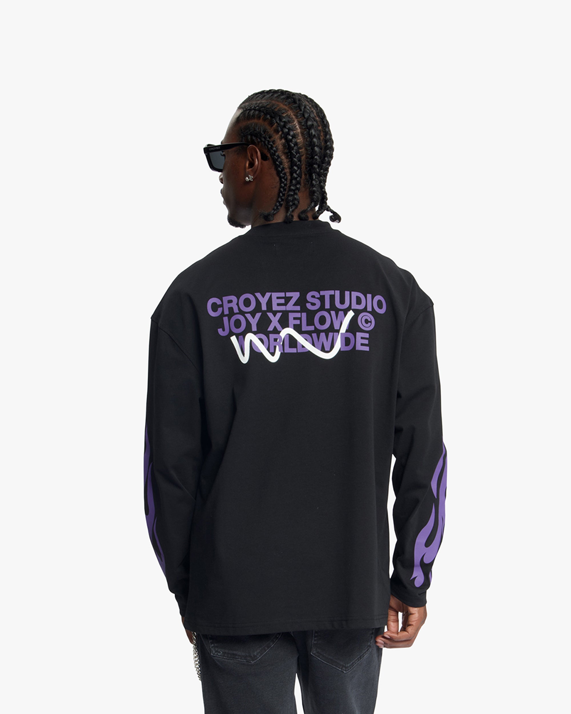 Croyez X Joy X Flow Longsleeve T-Shirt | Black/Purple