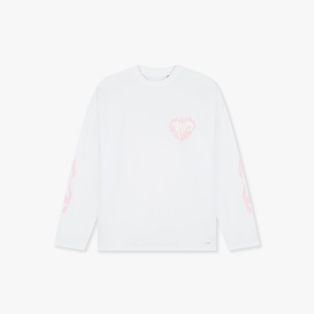 Croyez Heart On Fire Longsleeve | White/Pink
