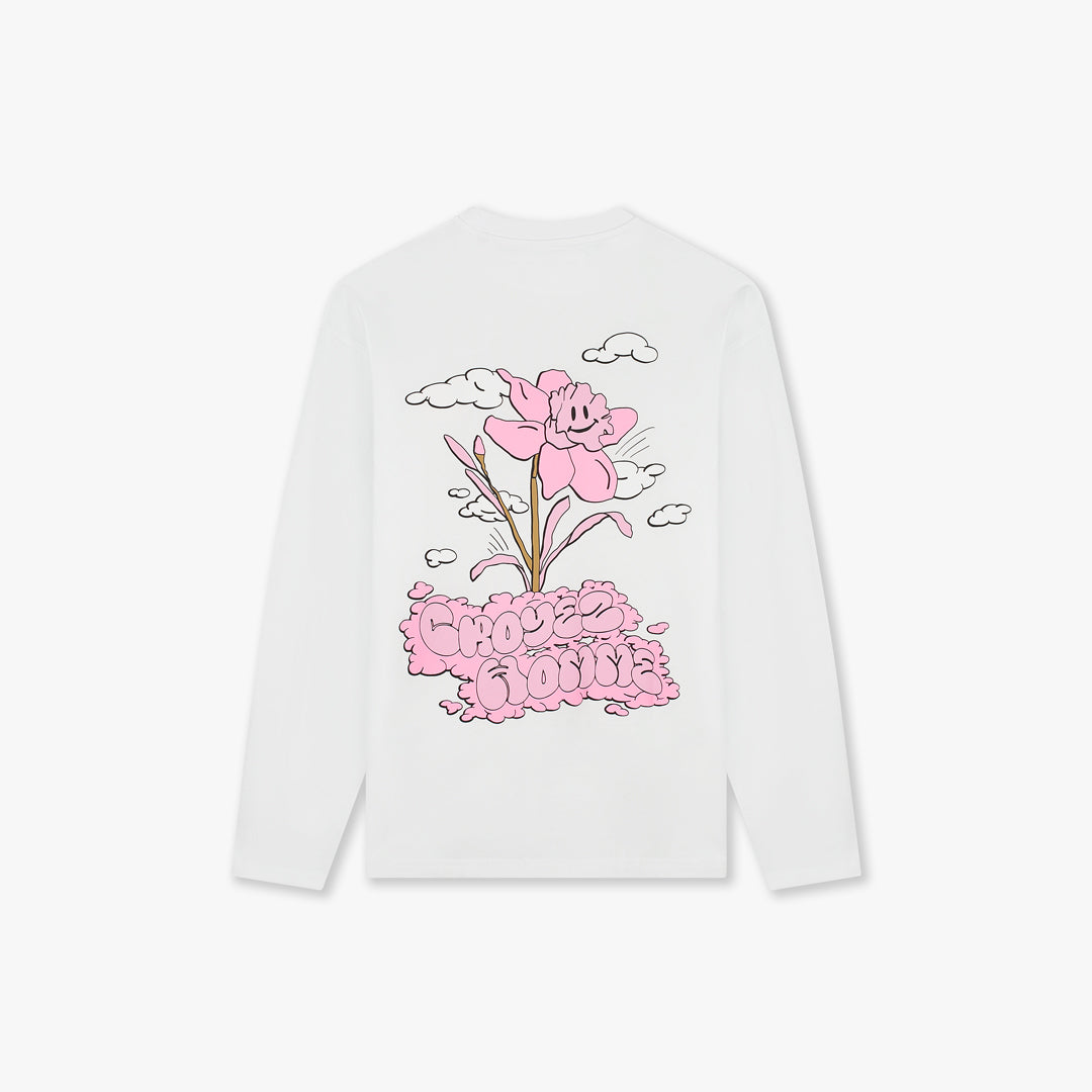 Croyez Fleur Heureuse Longsleeve | White