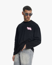 Croyez Fleur Heureuse Longsleeve | Black