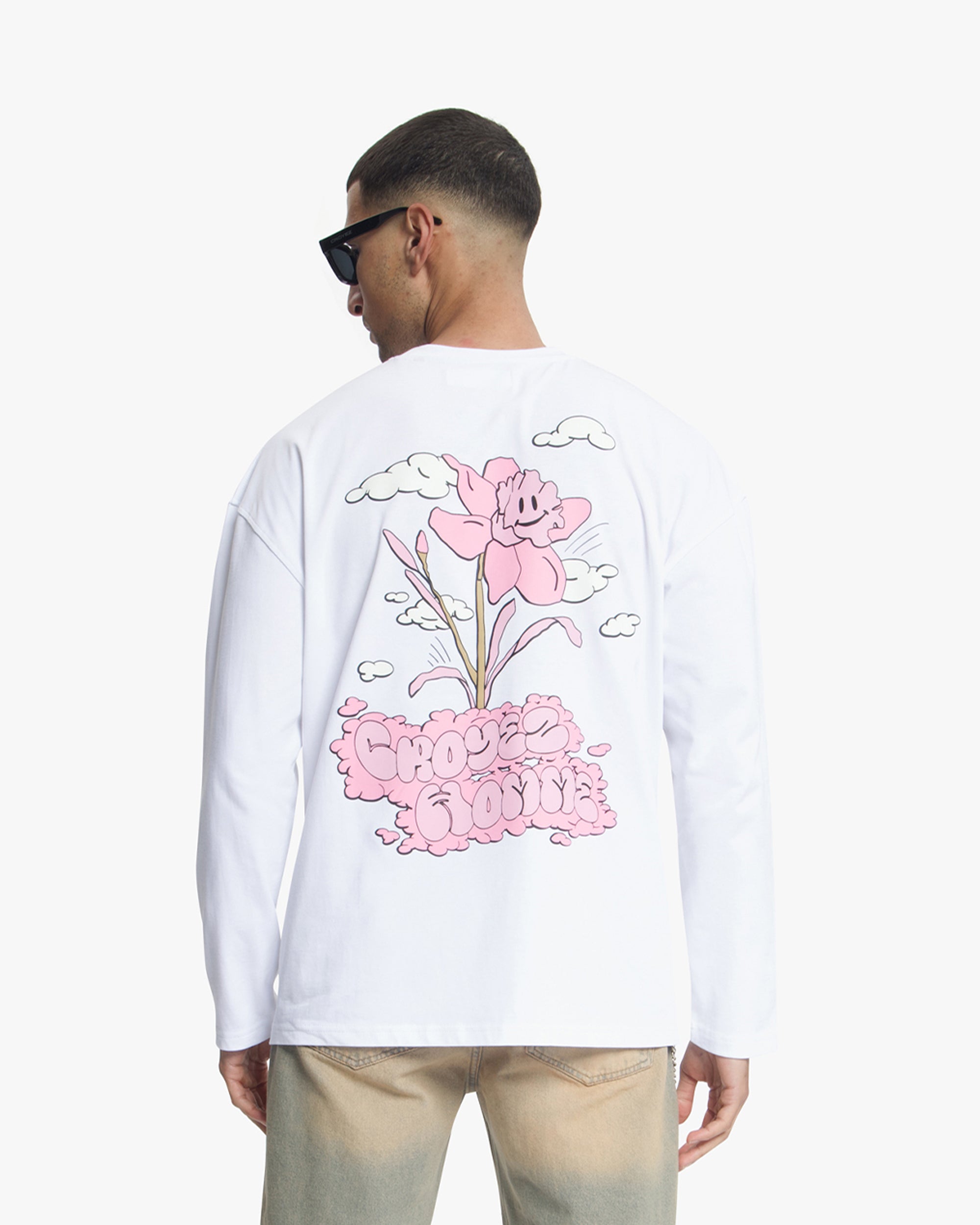 Croyez Fleur Heureuse Longsleeve | White