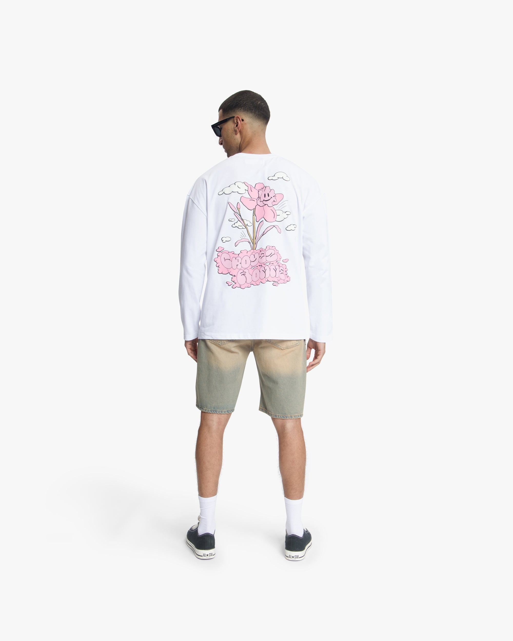 Croyez Fleur Heureuse Longsleeve | White