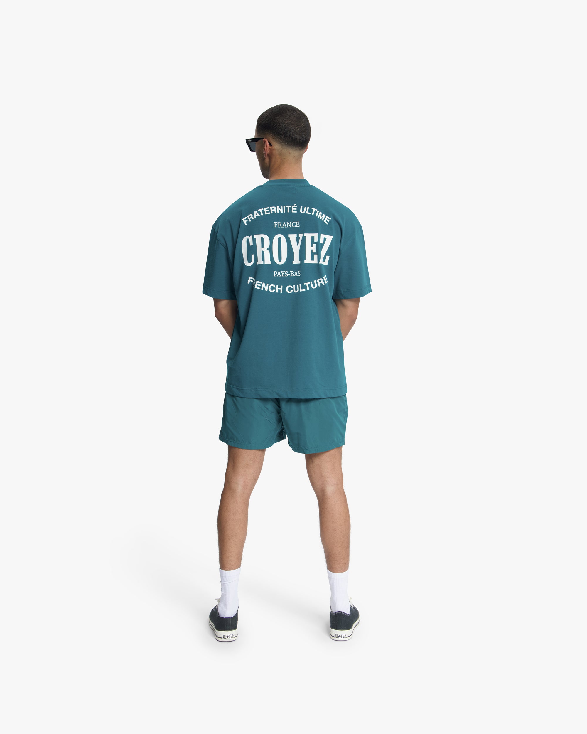 Croyez Stamp Swim Shorts | Dark Teal