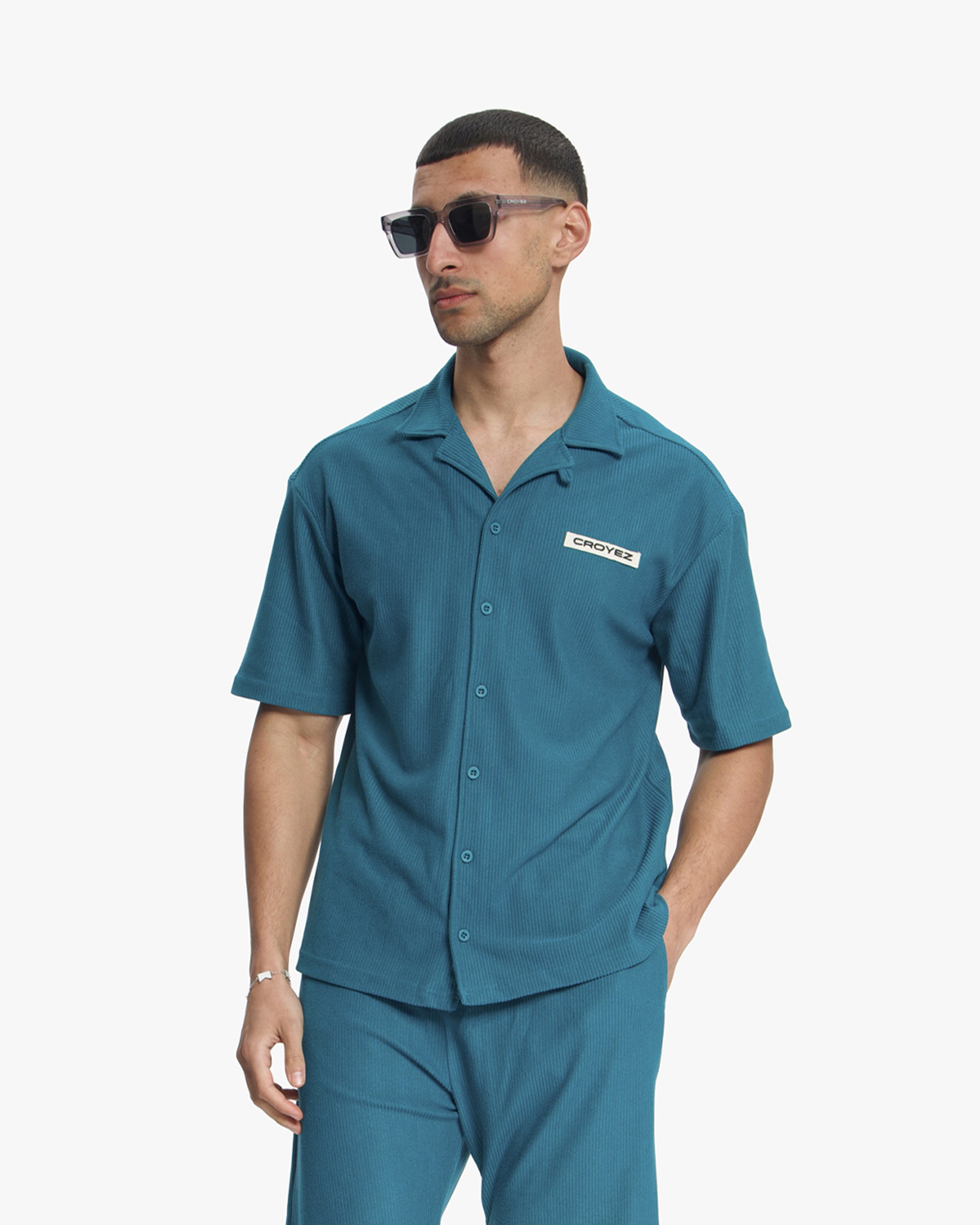 Croyez Plisse Shirt | Dark Teal