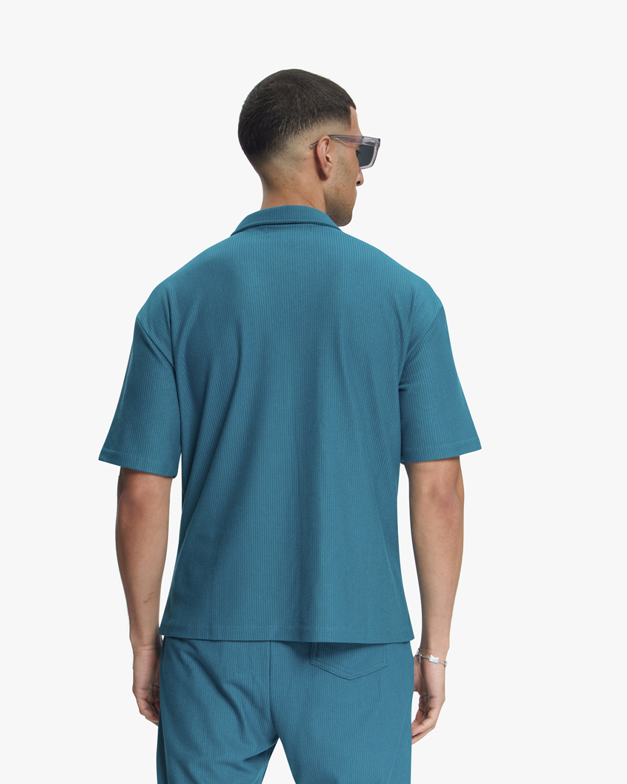 Croyez Plisse Shirt | Dark Teal
