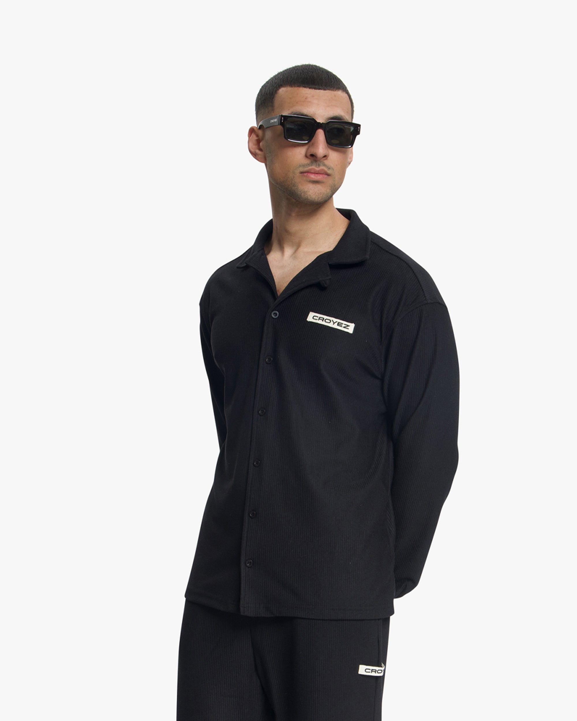 Croyez Plisse Longsleeve Shirt | Black