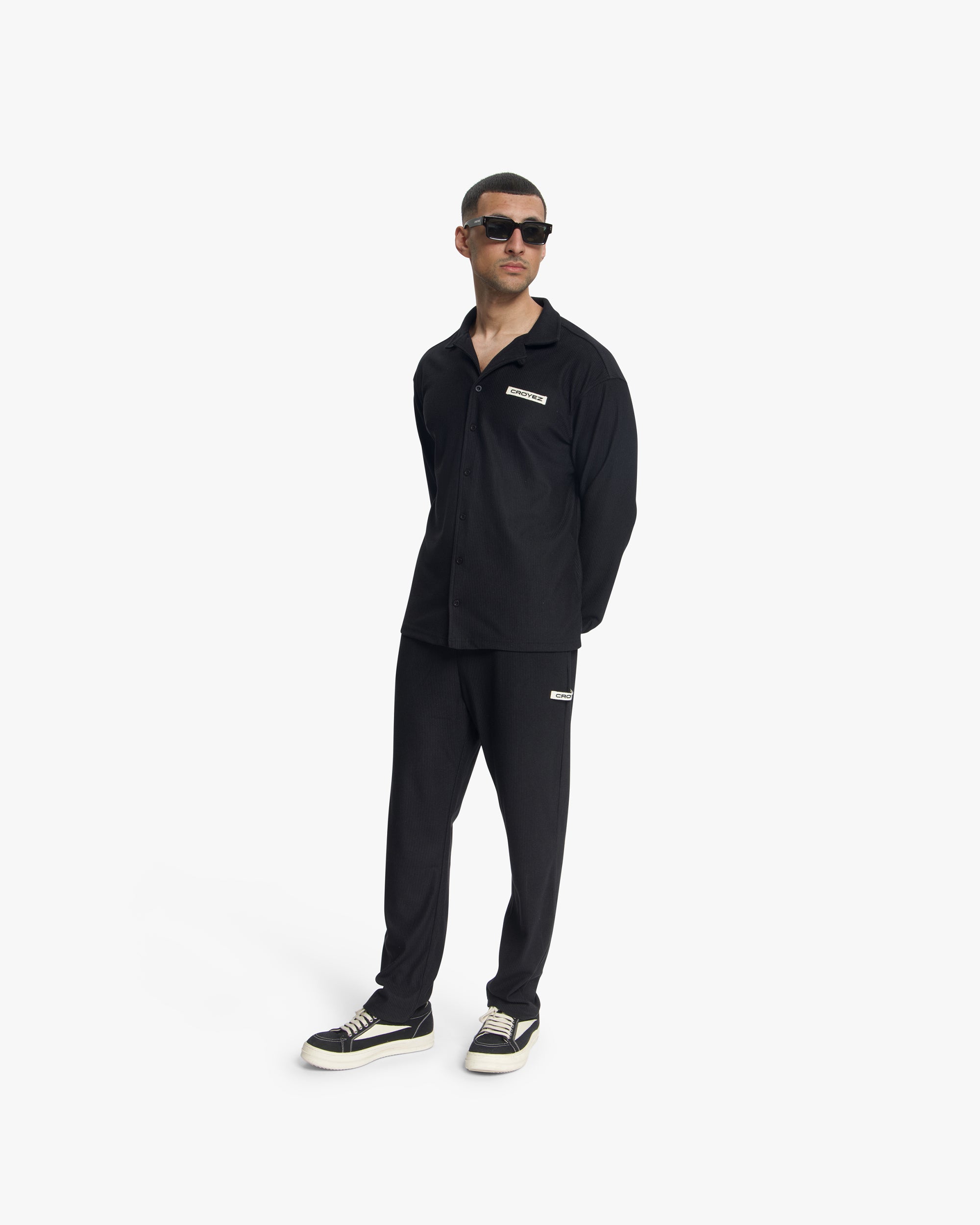 Croyez Plisse Longsleeve Shirt | Black