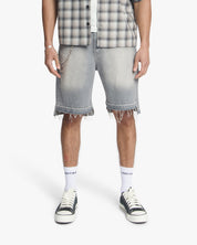 Croyez CD2 Stepped Hem Shorts | Light Grey
