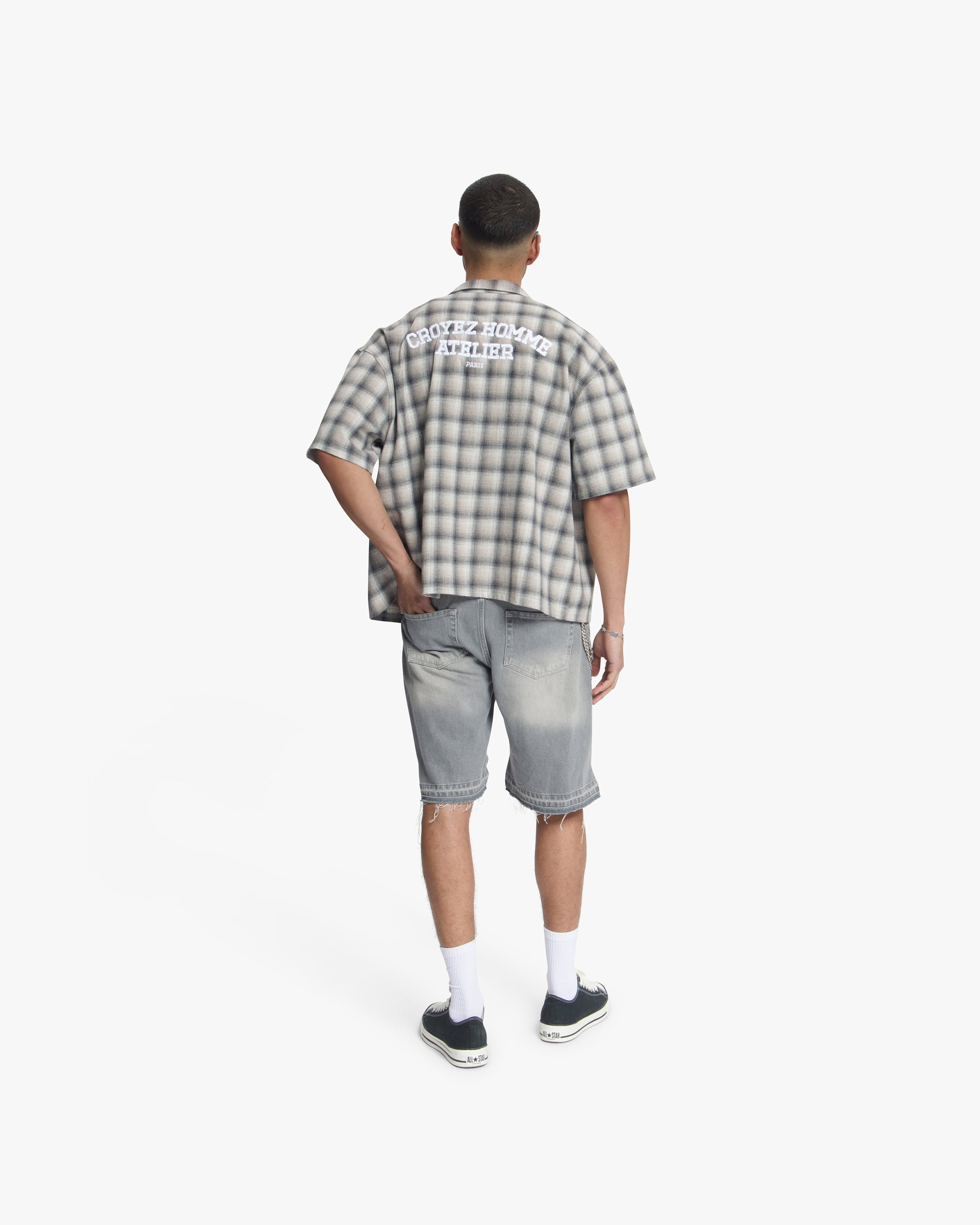 Croyez CD2 Stepped Hem Shorts | Light Grey