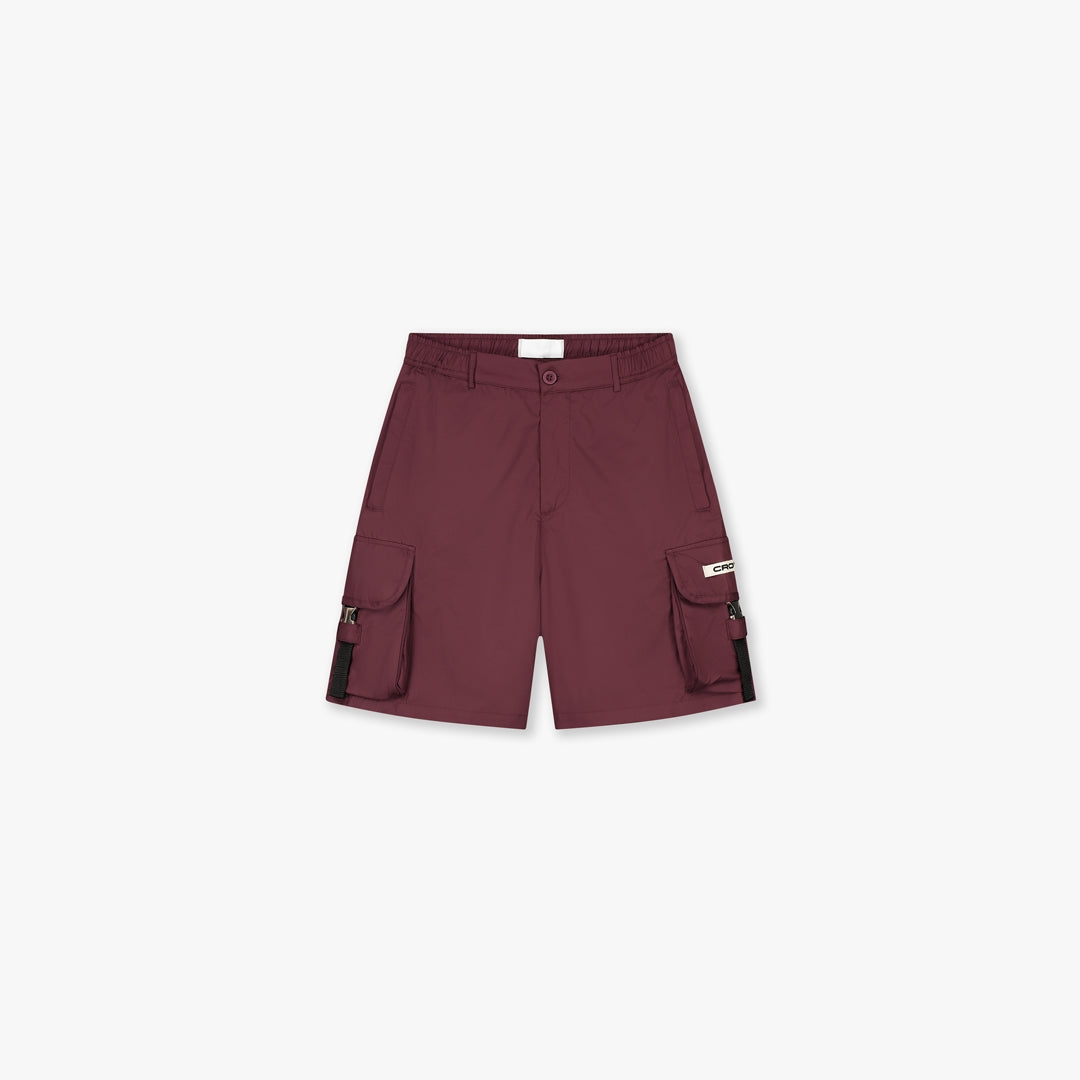  Croyez Etiquette Nylon Shorts | Burgundy
