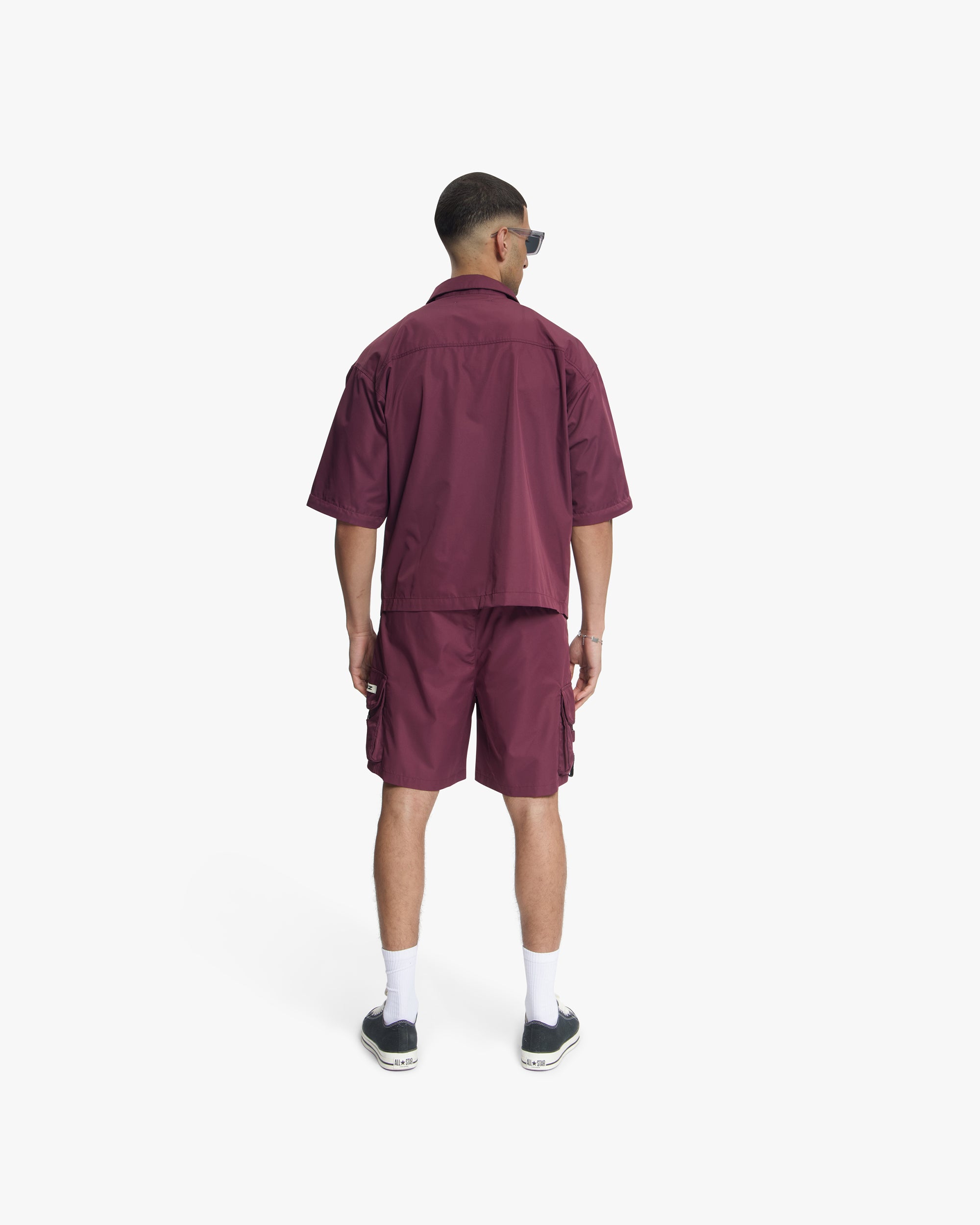 Croyez Etiquette Nylon Shorts | Burgundy