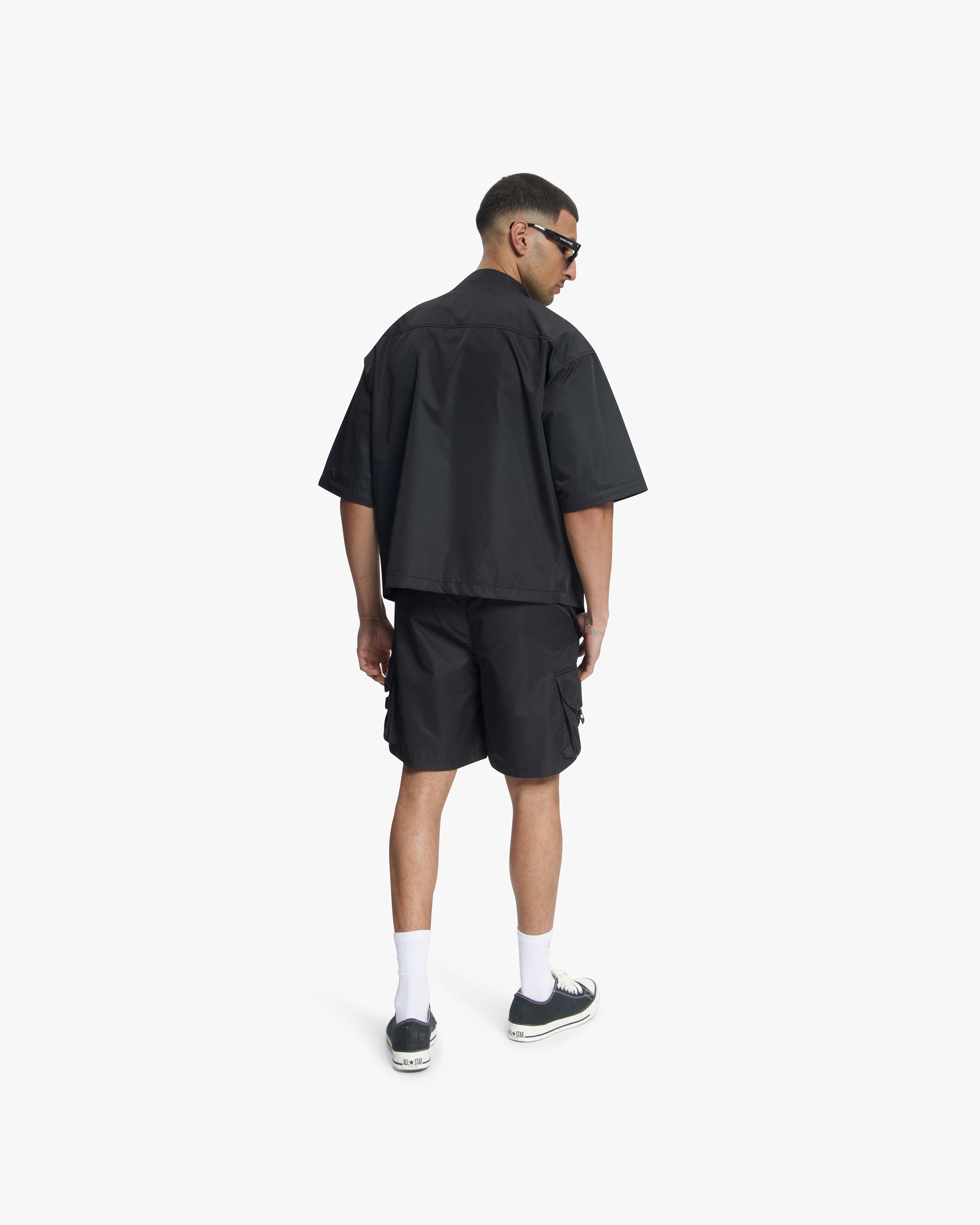 Croyez Etiquette Nylon Shorts | Black