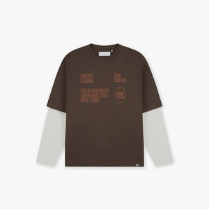 Croyez Showroom Double Sleeve T-Shirt | Brown