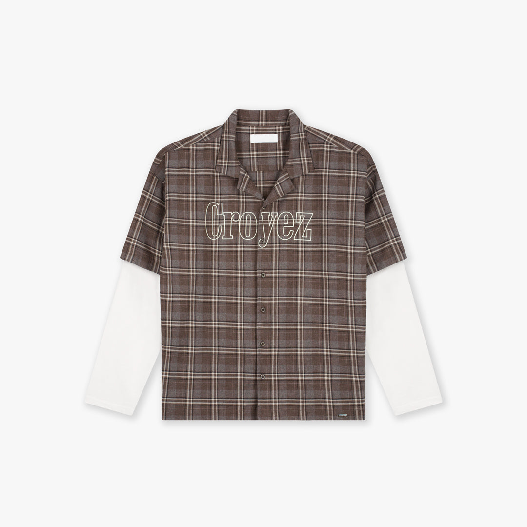  Croyez Double Sleeve Flannel T-Shirt | Brown