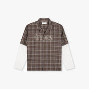 Croyez Double Sleeve Flannel T-Shirt | Brown