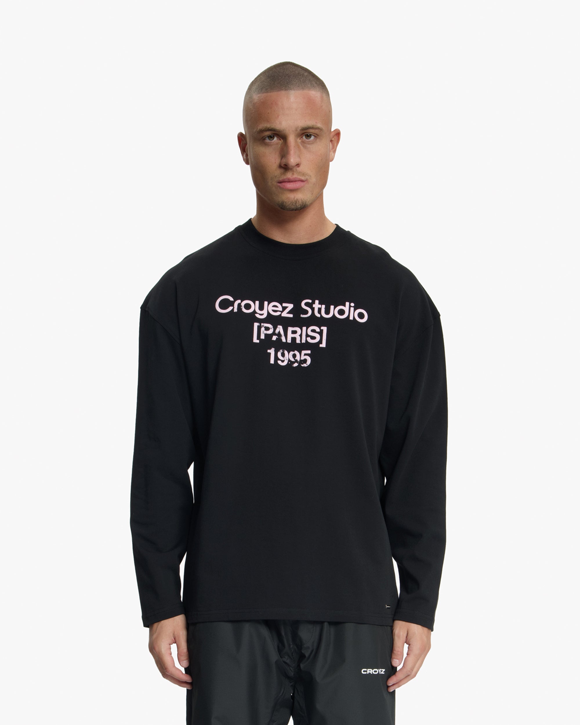 Croyez Studio Damaged Longsleeve T-Shirt | Black