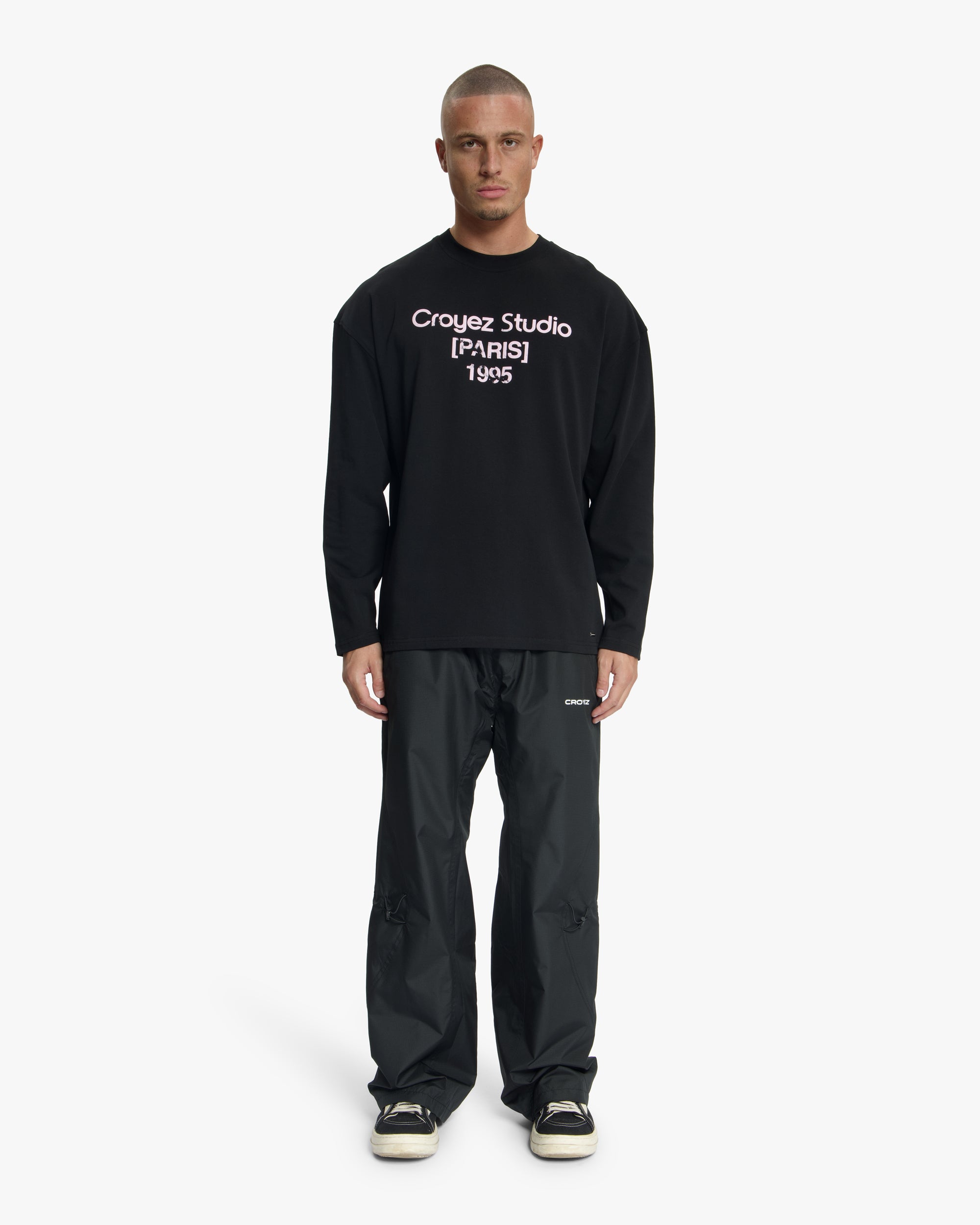 Croyez Studio Damaged Longsleeve T-Shirt | Black