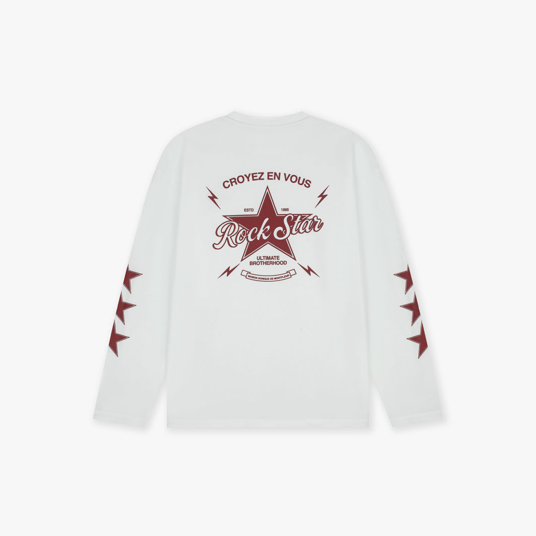 Croyez Rockstar Longsleeve T-Shirt | White/Cherry