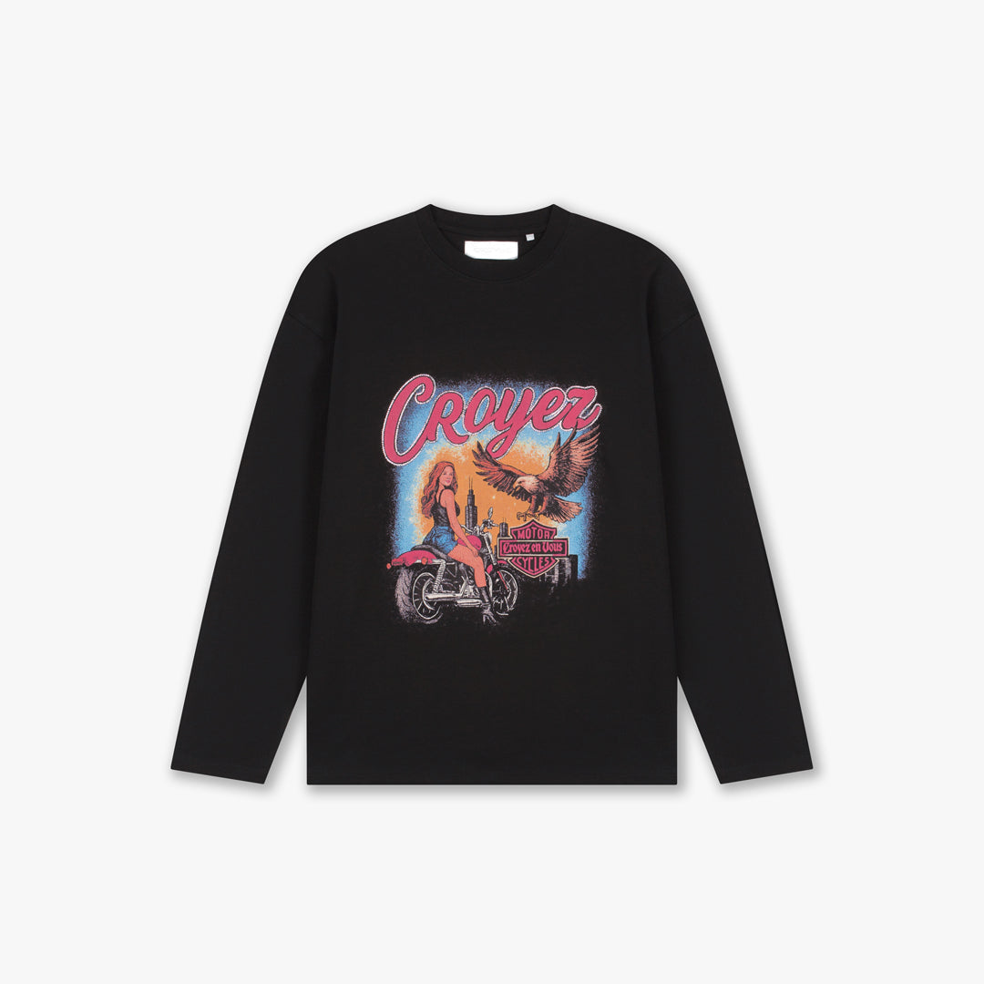 Croyez Midnight Eagle Longsleeve T-Shirt | Black