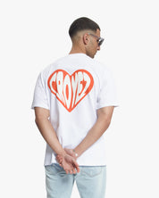 Croyez Puffed Heart T-Shirt | White/Orange