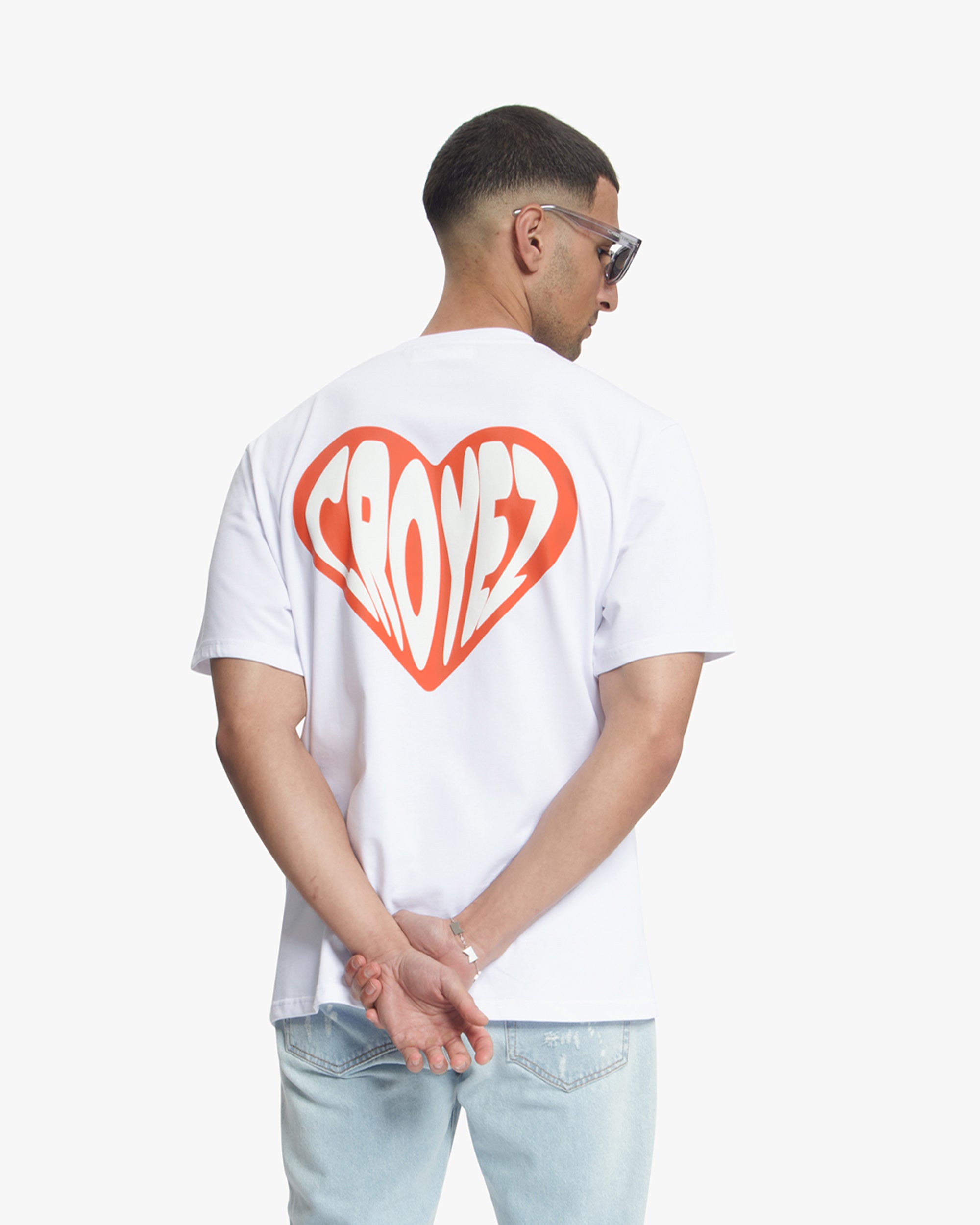 Croyez Puffed Heart T-Shirt | White/Orange