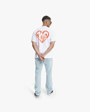 Croyez Puffed Heart T-Shirt | White/Orange