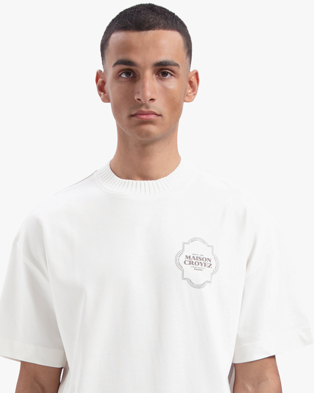 CROYEZ MOROCCAN T-SHIRT | OFF-WHITE/BROWN