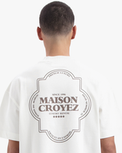 CROYEZ MOROCCAN T-SHIRT | OFF-WHITE/BROWN