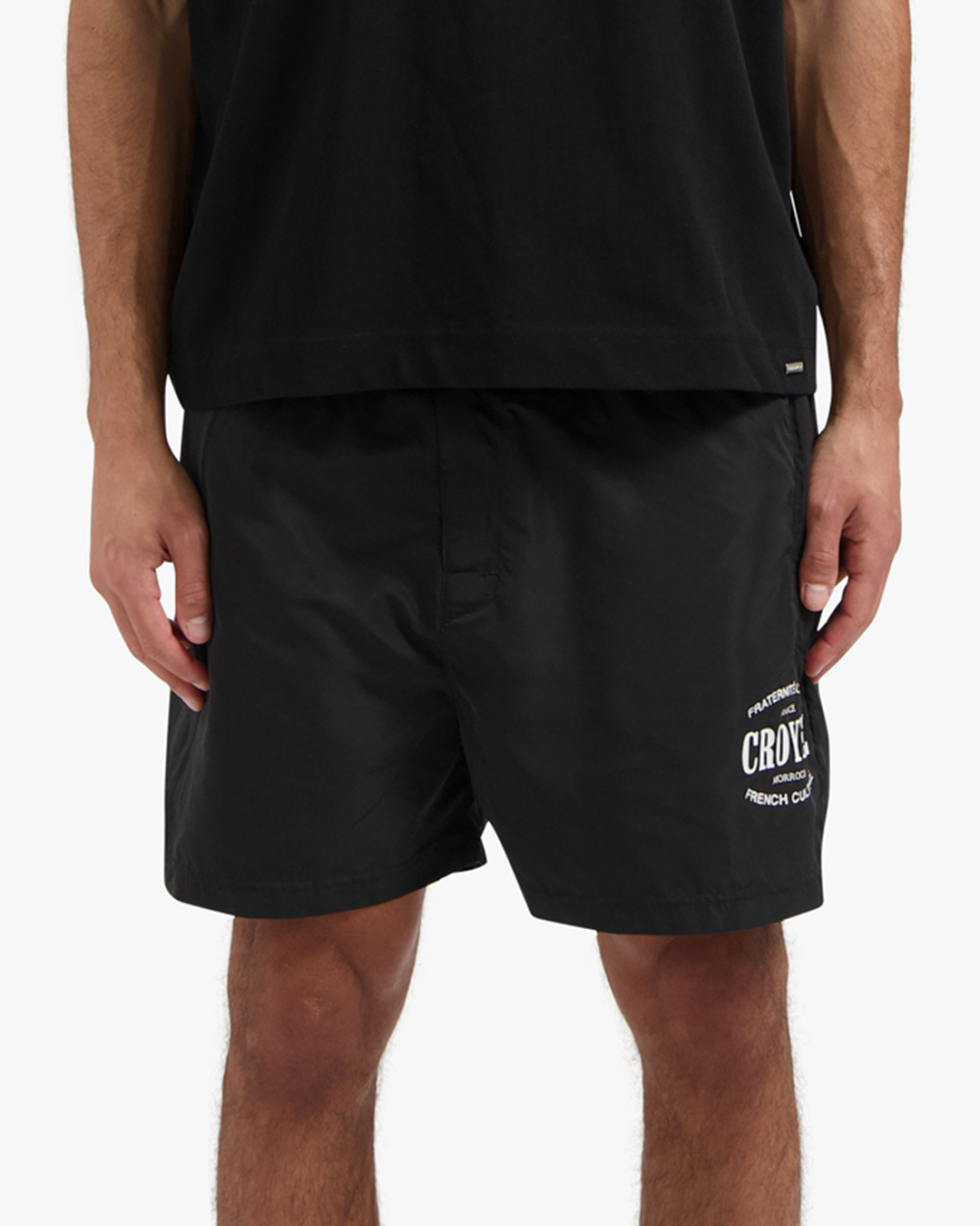 CROYEZ STAMP SWIM SHORTS | BLACK
