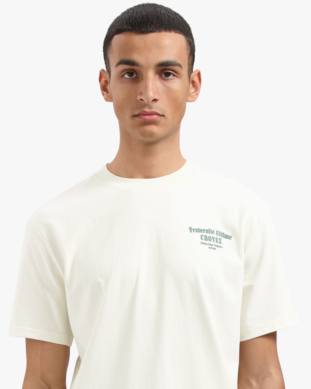 CROYEZ FRATERNITÉ T-SHIRT | OFF-WHITE/GREEN