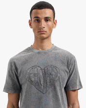 CROYEZ CUT OUT HEART T-SHIRT | ACID WASH
