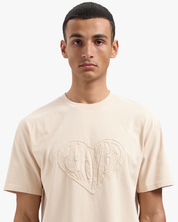 CROYEZ CUT OUT HEART T-SHIRT | BEIGE