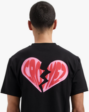 CROYEZ BROKEN PUFFED HEART T-SHIRT | BLACK/RED