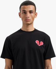 CROYEZ BROKEN PUFFED HEART T-SHIRT | BLACK/RED