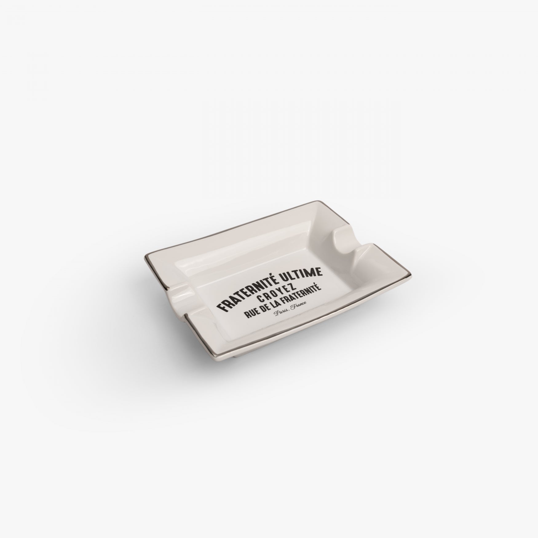 CROYEZ FRATERNITÉ ASH TRAY | WHITE/BLACK