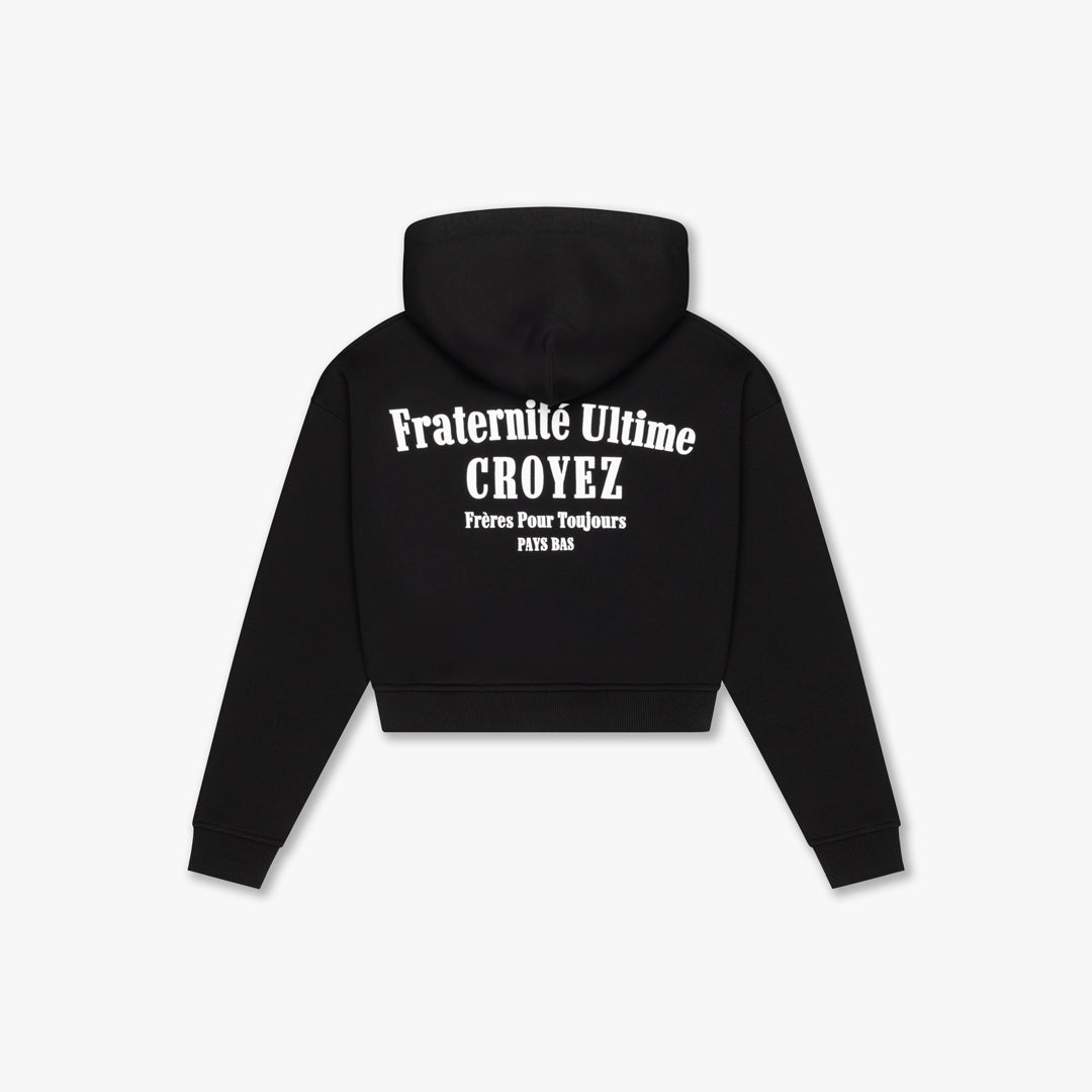 CROYEZ WOMEN FRATERNITÉ ZIP HOODIE | BLACK