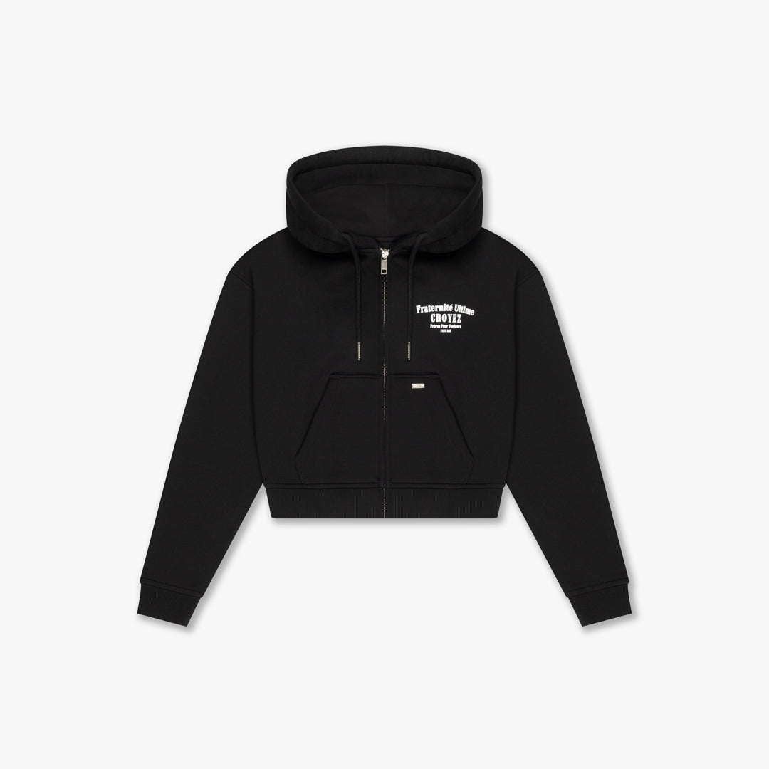 CROYEZ WOMEN FRATERNITÉ ZIP HOODIE | BLACK