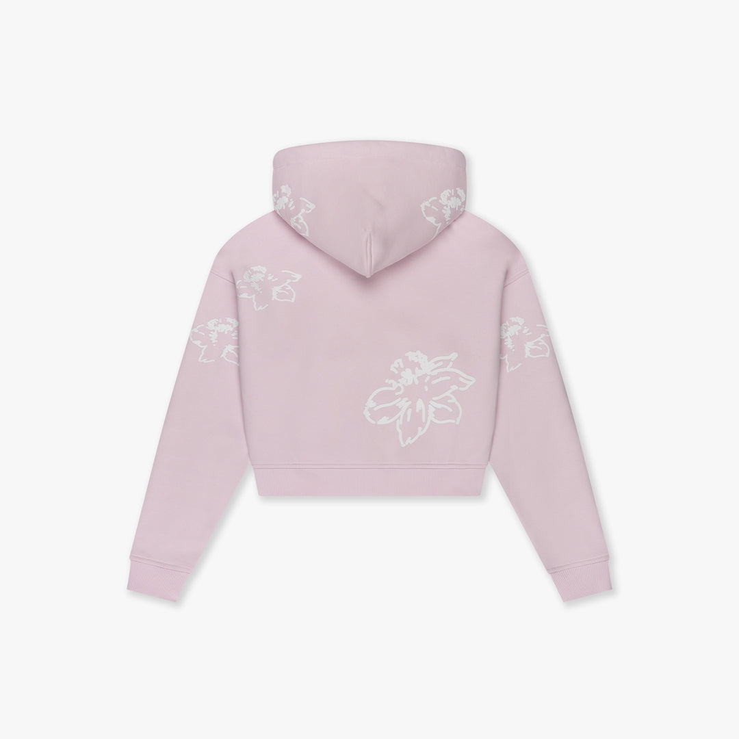 CROYEZ WOMEN FLOWER ZIP HOODIE | PINK