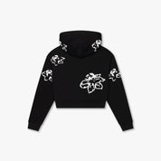 CROYEZ WOMEN FLOWER ZIP HOODIE | BLACK