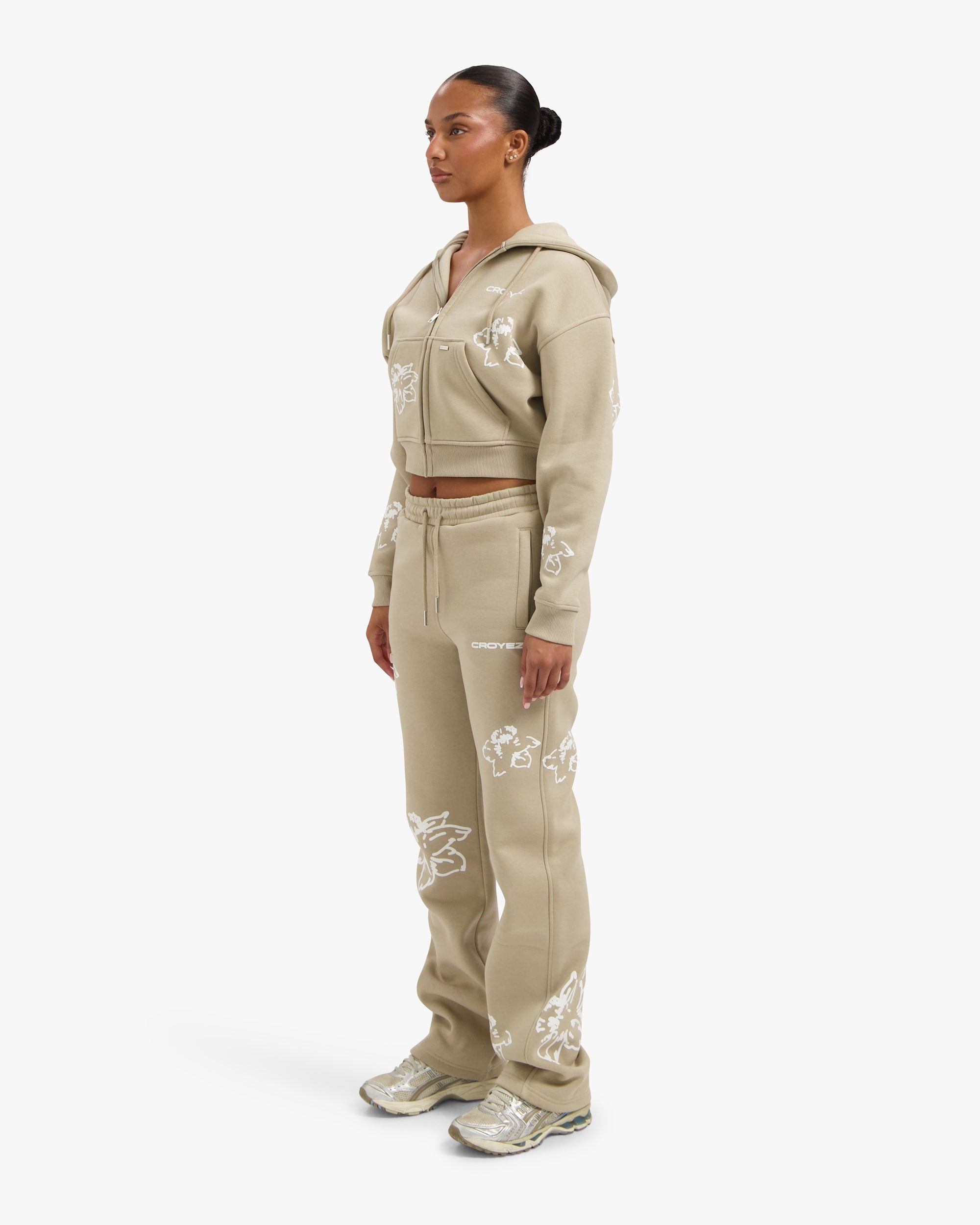Croyez Women Initial Flower Tracksuit | Sand