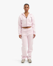 CROYEZ WOMEN FLOWER STRAIGHT LEG SWEATPANTS | PINK