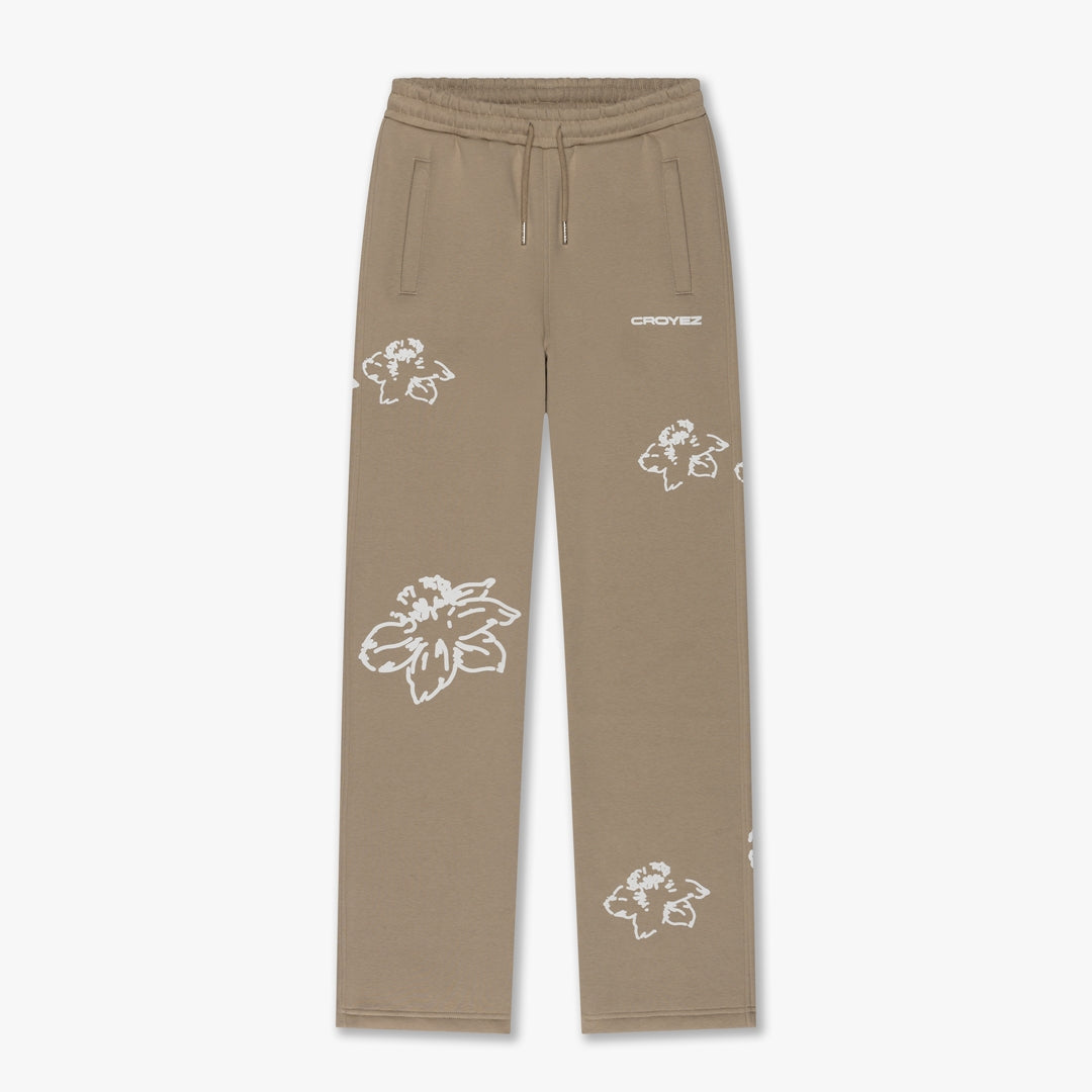  CROYEZ WOMEN FLOWER STRAIGHT LEG SWEATPANTS | SAND