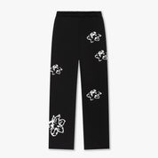 CROYEZ WOMEN FLOWER STRAIGHT LEG SWEATPANTS | BLACK