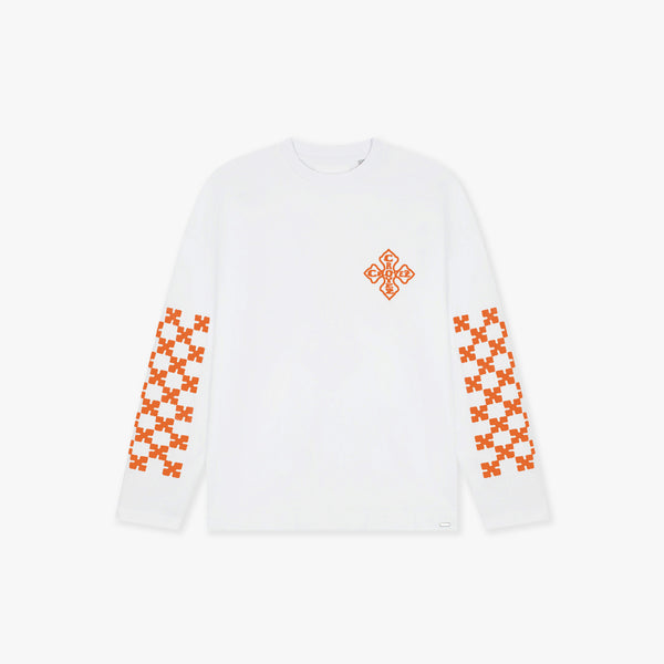 Croyez Cross Longsleeve | White/Orange - Croyez