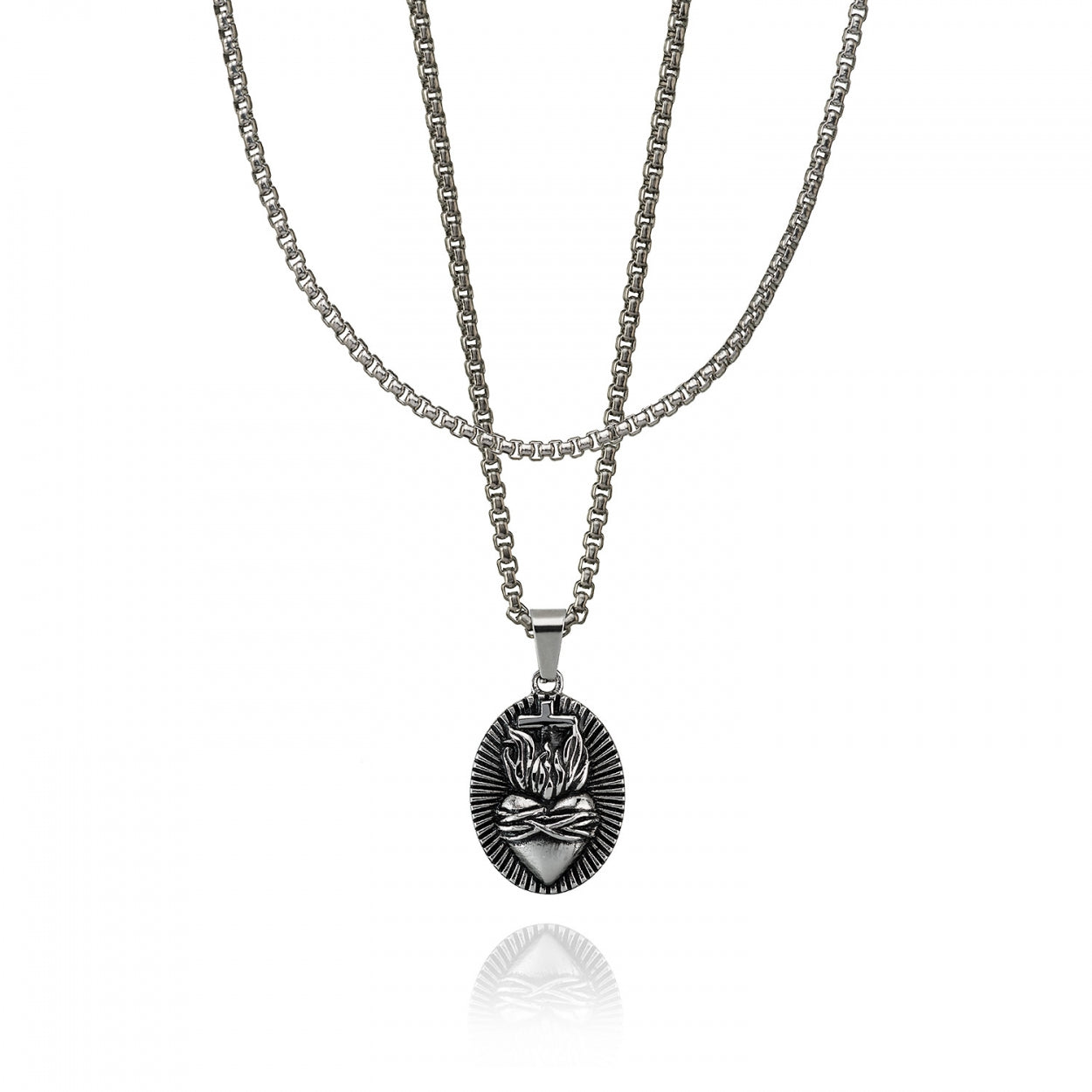 CROYEZ BOX SACRED HEART LAYERUP - SILVER